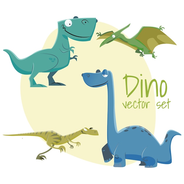 Vecteur modèle de dessin animé de dinosaure
