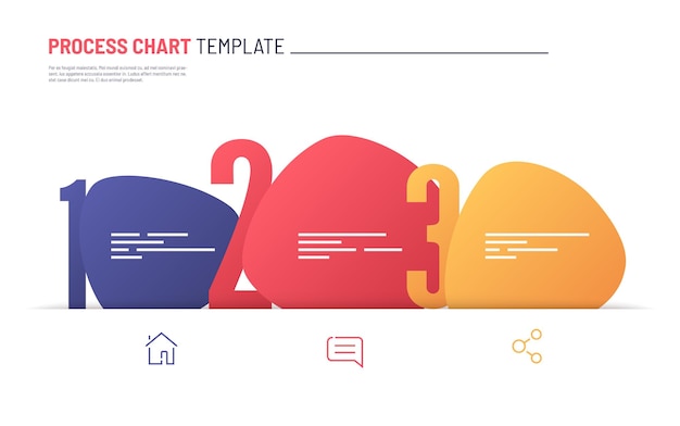 Modèle De Diagramme De Processus Numéroté Infographie Vectorielle Trois étapes