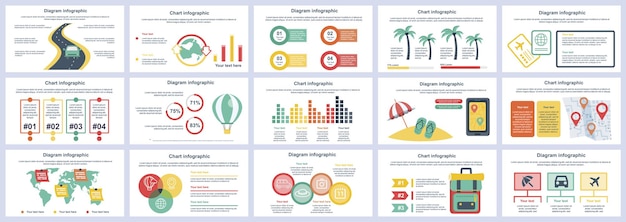 Modèle De Diapositives De Présentation D'infographie De Voyage De Vacances