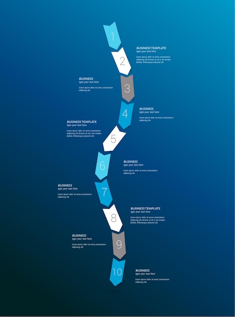 Vecteur modèle de discours infographique de la chronologie. conception simplement vectorielle.