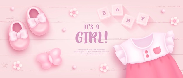 Modèle de douche de bébé pour fille