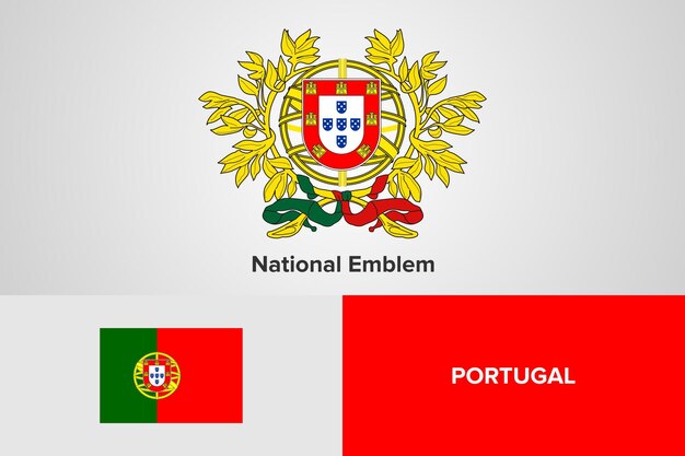 Modèle de drapeau de l'emblème national du Portugal