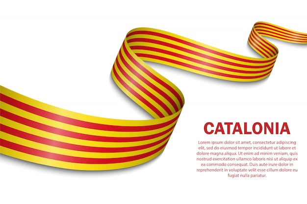 Modèle De Drapeau Ondulant De La Catalogne