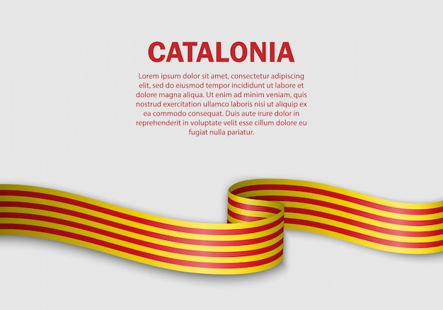 Modèle De Drapeau Ondulant De La Catalogne