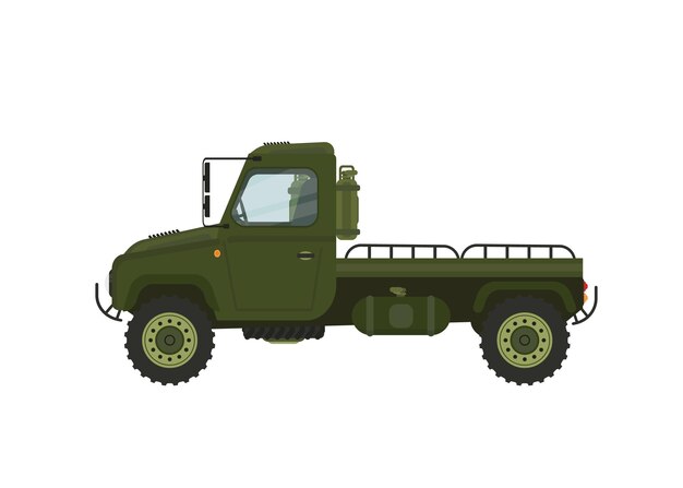 Modèle du camion des années militaires sur fond blanc