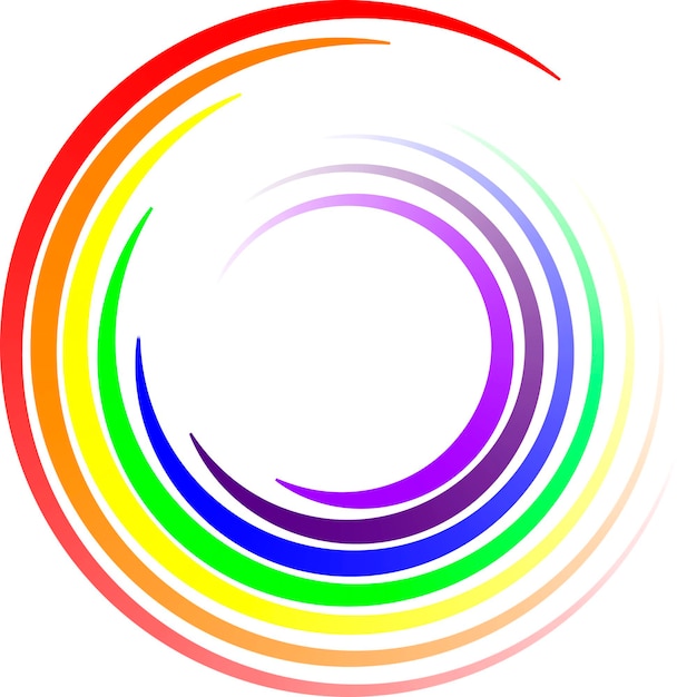 Vecteur le modèle du logo des couleurs tourbillonnantes de l'arc-en-ciel lgbt