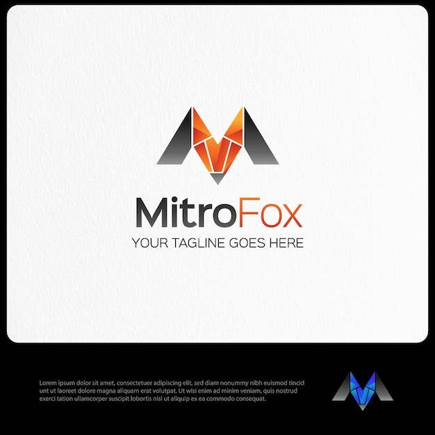 Vecteur modèle du logo de mitro fox