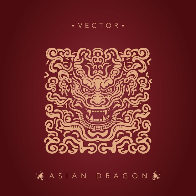 Le modèle du totem du dragon chinois du dragon asiatique