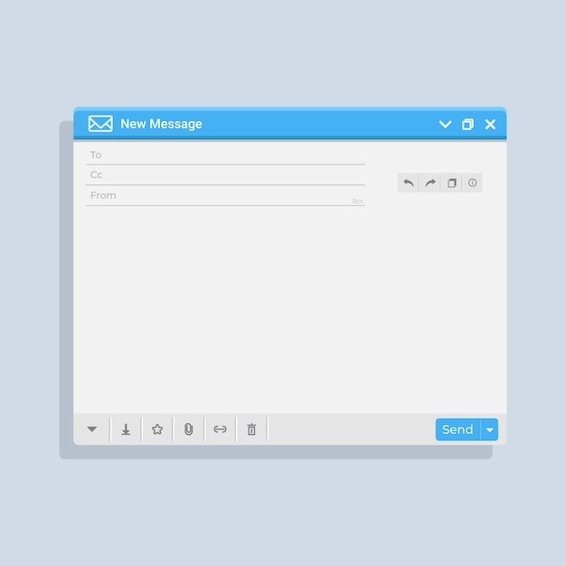 Modèle d'e-mail vierge design plat