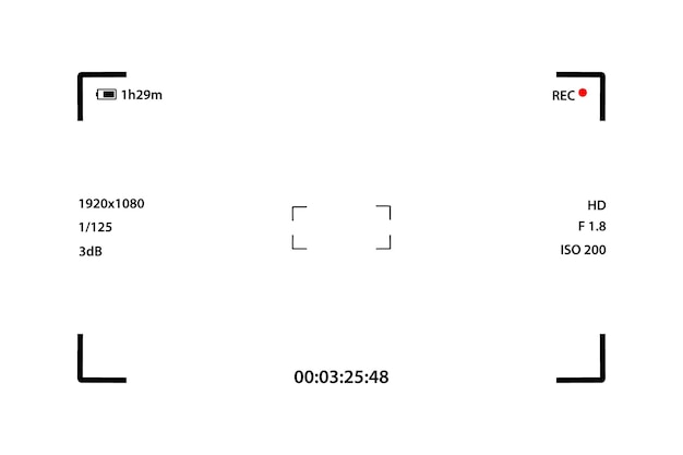 Modèle D'écran De Caméra. Interface Caméra. Viseur. écran D'enregistrement Vidéo. Appareil Photo Numérique De Viseur D'interface. Enregistrez Le Viseur De La Caméra Vidéo. écran Du Viseur De L'enregistreur Vidéo