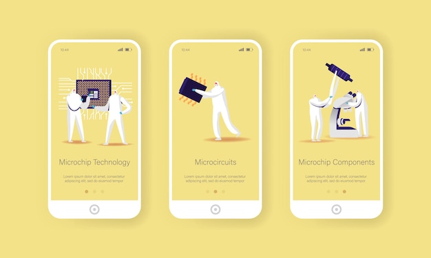 Modèle D'écran Intégré De La Page De L'application Mobile Pour La Fabrication De Micropuces Et De Semi-conducteurs