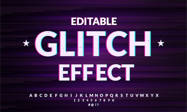 Modèle d'effet Glitch avec texte personnalisable modifiable