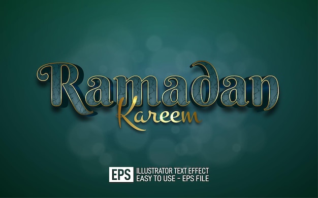 Modèle D'effet De Style Modifiable De Texte 3d Ramadan Kareem