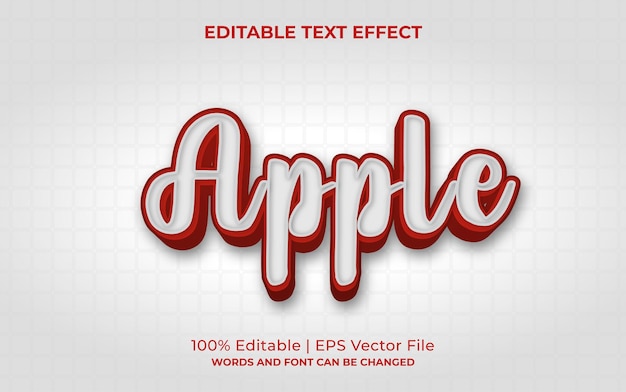 modèle d'effet de texte 3d Apple modifiable