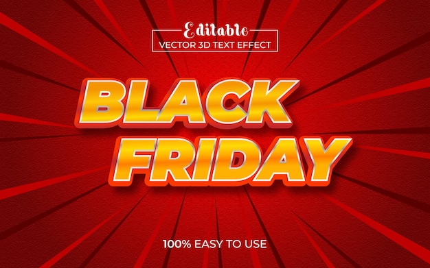 Modèle D'effet De Texte 3d Black Friday