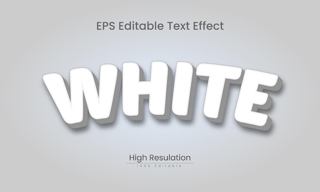 Modèle d'effet de texte 3d blanc