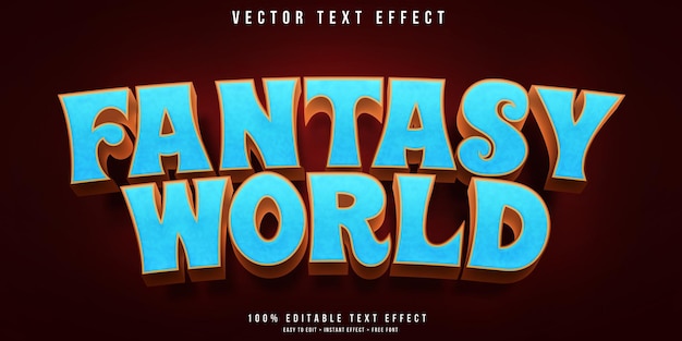 Vecteur modèle d'effet de texte 3d du monde fantastique