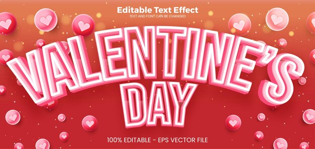 Modèle D'effet De Texte 3d à Effet De Texte Modifiable De La Saint-valentin