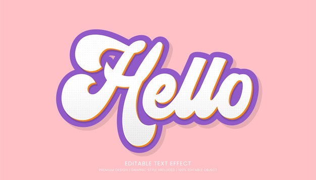 modèle d'effet de texte 3D modifiable typographie en gras et style abstrait