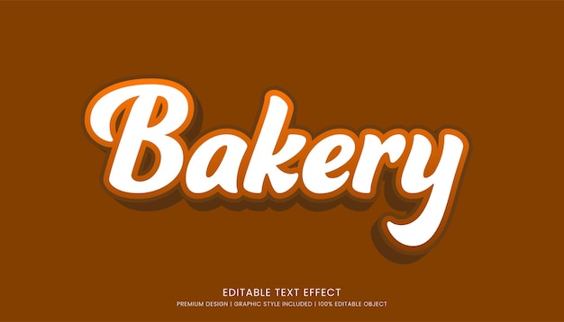 Vecteur modèle d'effet de texte de boulangerie conception modifiable pour le logo et la marque de l'entreprise