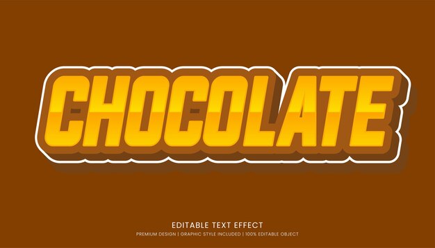 Vecteur modèle d'effet de texte chocolat conception modifiable pour le logo et la marque de l'entreprise