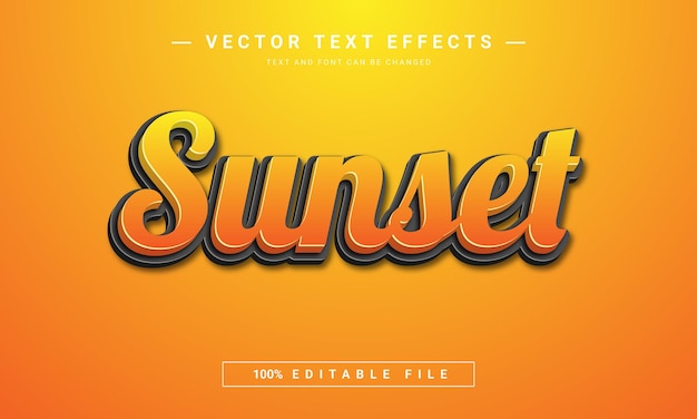 Modèle d'effet de texte coucher de soleil