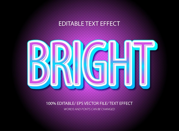 Modèle d'effet de texte éditable en 3D lumineux