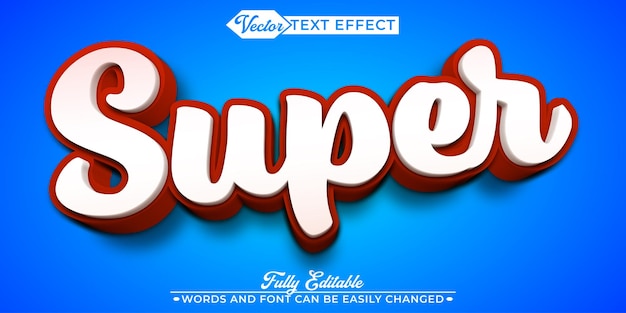 Modèle d'effet de texte éditable par vecteur de super dessin animé