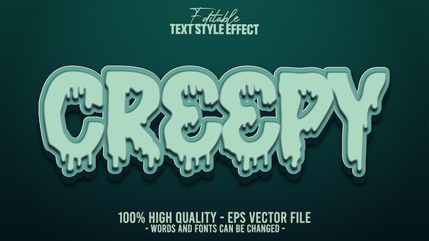 Modèle D'effet De Texte Effrayant Modifiable En 3d