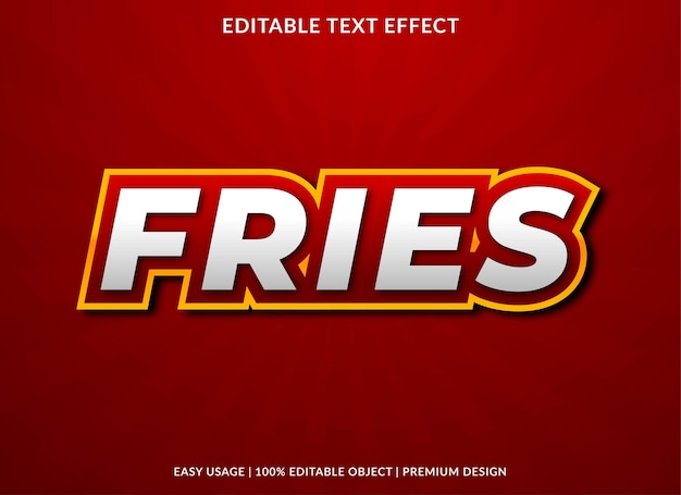 Modèle D'effet De Texte De Frites Style Premium