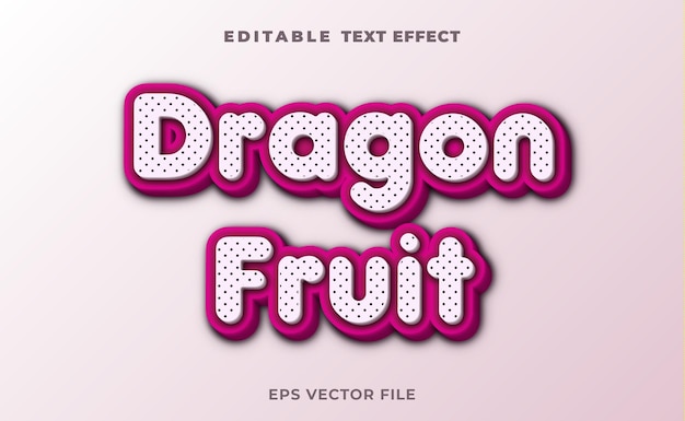 Modèle d'effet de texte de fruit du dragon 3D