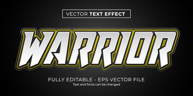 Vecteur modèle d'effet de texte guerrier