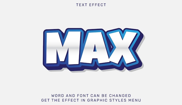 Modèle d'effet de texte Max dans la conception 3D