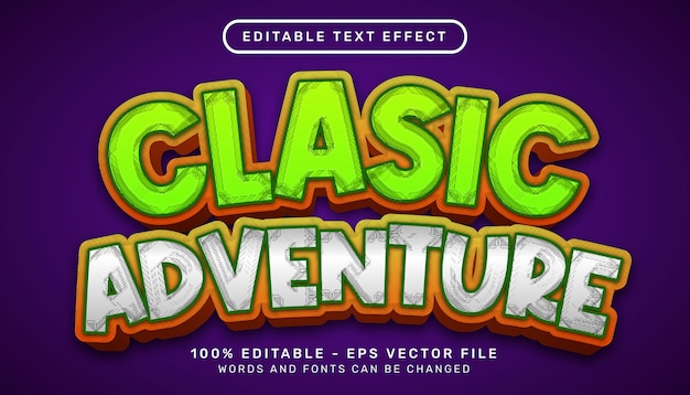 Modèle D'effet De Texte Modifiable 3d Aventure Classique