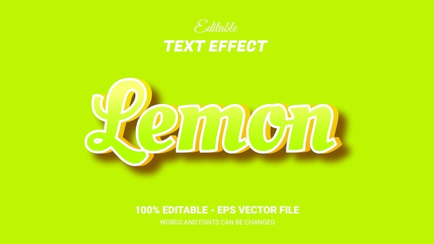 Modèle D'effet De Texte Modifiable 3d Citron