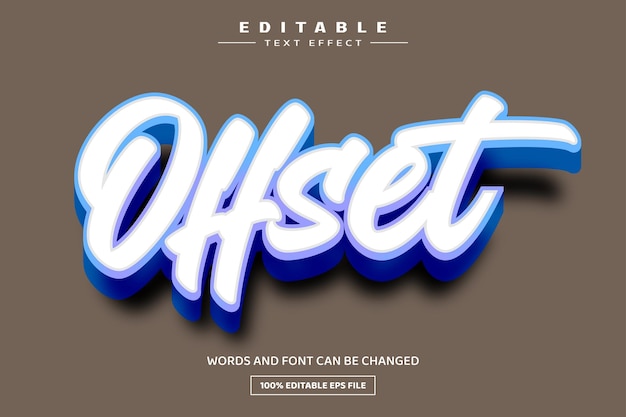 Modèle d'effet de texte modifiable 3D décalé