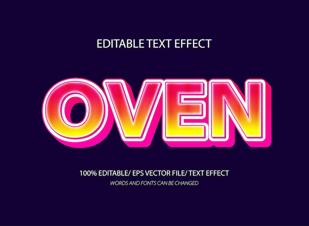 Modèle d'effet de texte modifiable en 3D pour four