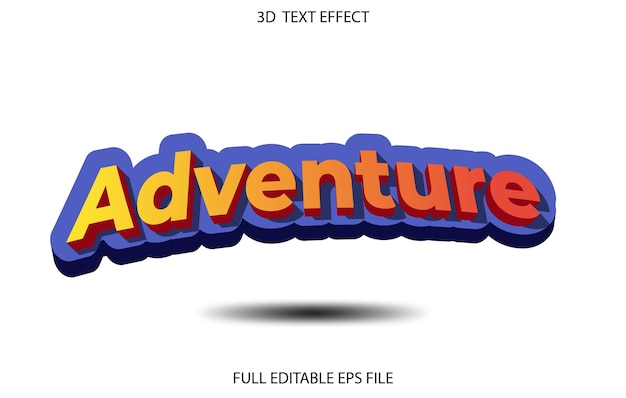 Modèle D'effet De Texte Modifiable Aventure 3d, Style D'effet De Texte