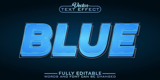 Modèle d'effet de texte modifiable bleu