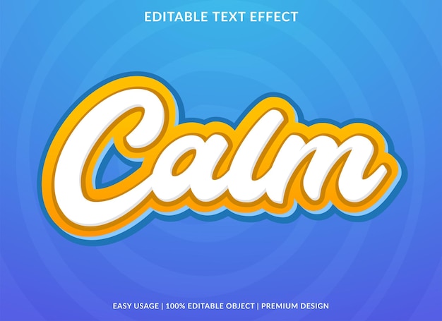 modèle d'effet de texte modifiable calme avec style d'arrière-plan abstrait