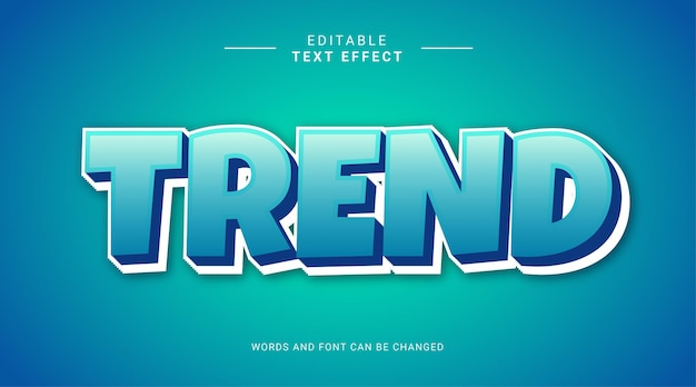 Modèle D'effet De Texte Modifiable Ciel Bleu Tendance 3d