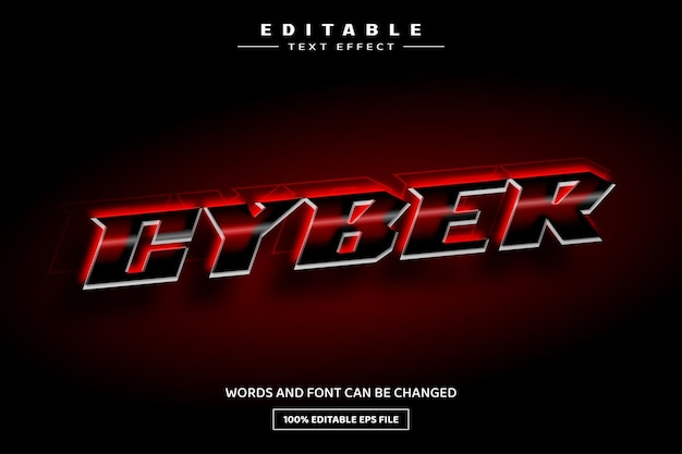 Modèle d'effet de texte modifiable Cyber 3D