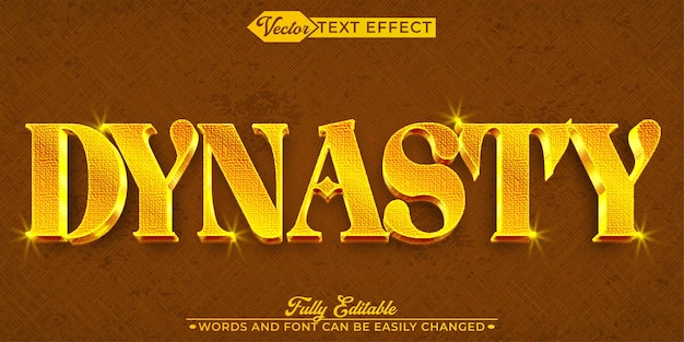 Modèle d'effet de texte modifiable de Dynasty Gold Vector