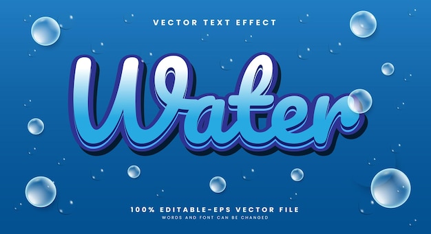 Modèle d'effet de texte modifiable à l'eau Convient pour le style bulle