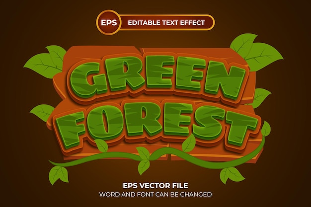 Modèle D'effet De Texte Modifiable De Forêt Verte