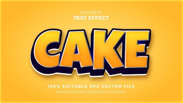 Modèle d'effet de texte modifiable de gâteau
