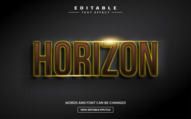 Modèle d'effet de texte modifiable Horizon 3D