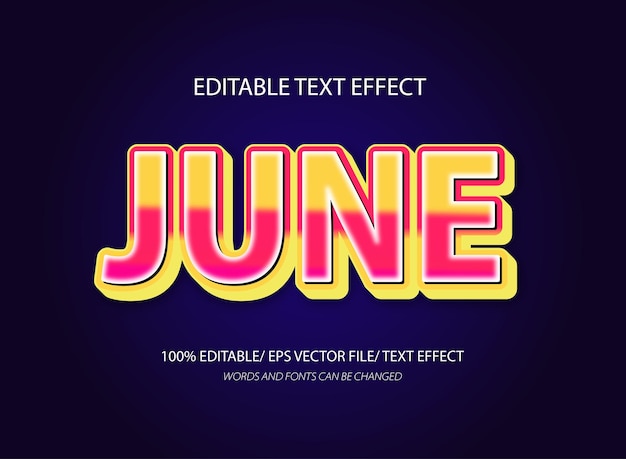 modèle d'effet de texte modifiable de juin 3d