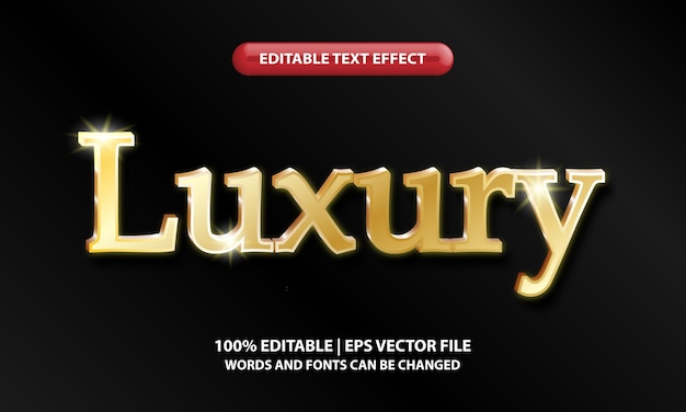 Modèle D'effet De Texte Modifiable De Luxe, Lettrage 3d De Luxe En Métal Doré, Brillant Et Satisfaisant