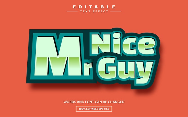 Modèle D'effet De Texte Modifiable Mr Nice Guy 3d